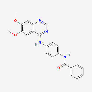 N-(4-((6,7-Dimethoxyquinazolin-4-yl)amino)phenyl)benzamide chemical structure (CAS 331770-21-9)