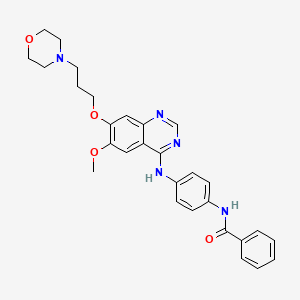 N-(4-((6-Methoxy-7-(3-morpholinopropoxy)quinazolin-4-yl)amino)phenyl)benzamide chemical structure (CAS 331771-20-1)