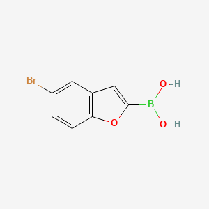 (5-Bromobenzofuran-2-yl)boronic acid chemical structure (CAS 331833-99-9)