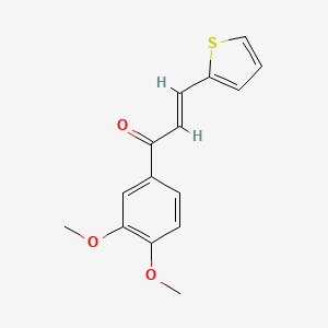 1-(3,4-Dimethoxyphenyl)-3-(thiophen-2-yl)prop-2-en-1-one chemical structure (CAS 331864-02-9)