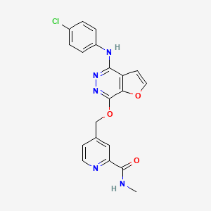 4-(((4-((4-Chlorophenyl)amino)furo[2,3-d]pyridazin-7-yl)oxy)methyl)-N-methylpicolinamide chemical structure (CAS 332012-40-5)