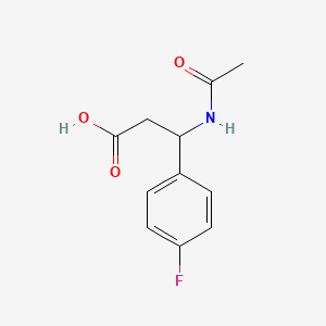 3-Acetamido-3-(4-fluorophenyl)propanoic acid chemical structure (CAS 332052-58-1)