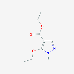 Ethyl 3-ethoxy-1H-pyrazole-4-carboxylate chemical structure (CAS 332066-58-7)
