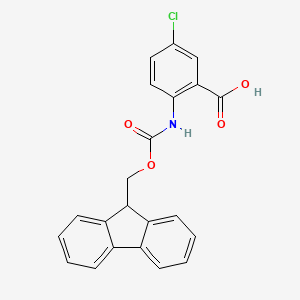 2-((((9H-Fluoren-9-yl)methoxy)carbonyl)amino)-5-chlorobenzoic acid chemical structure (CAS 332121-90-1)