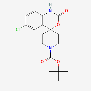 tert-Butyl 6-chloro-2-oxo-1,2-dihydrospiro[benzo[d][1,3]oxazine-4,4'-piperidine]-1'-carboxylate chemical structure (CAS 332187-61-8)
