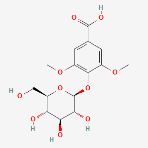 3,5-Dimethoxy-4-(((2S,3R,4S,5S,6R)-3,4,5-trihydroxy-6-(hydroxymethyl)tetrahydro-2H-pyran-2-yl)oxy)benzoic acid chemical structure (CAS 33228-65-8)
