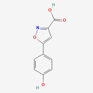 5-(4-Hydroxyphenyl)isoxazole-3-carboxylic acid chemical structure (CAS 33282-15-4)