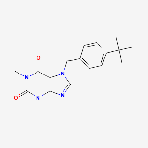 7-(4-(tert-Butyl)benzyl)-1,3-dimethyl-1H-purine-2,6(3H,7H)-dione chemical structure (CAS 333415-38-6)