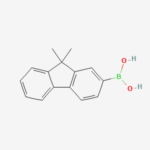 (9,9-Dimethyl-9H-fluoren-2-yl)boronic acid chemical structure (CAS 333432-28-3)
