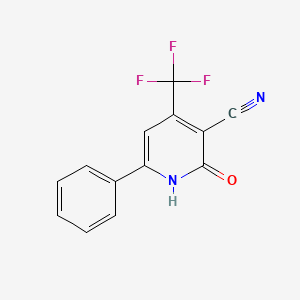 2-Oxo-6-phenyl-4-(trifluoromethyl)-1,2-dihydropyridine-3-carbonitrile chemical structure (CAS 3335-44-2)