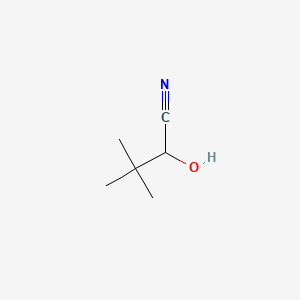 2-Hydroxy-3,3-dimethylbutanenitrile chemical structure (CAS 33350-17-3)