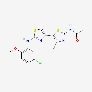 N-(2-((5-Chloro-2-methoxyphenyl)amino)-4'-methyl-[4,5'-bithiazol]-2'-yl)acetamide chemical structure (CAS 333746-76-2)