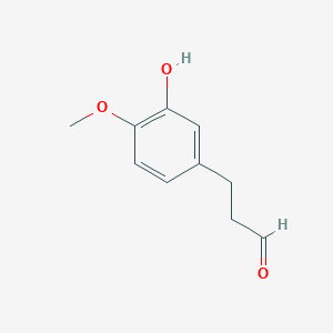 3-(3-Hydroxy-4-methoxyphenyl)propanal chemical structure (CAS 333754-84-0)