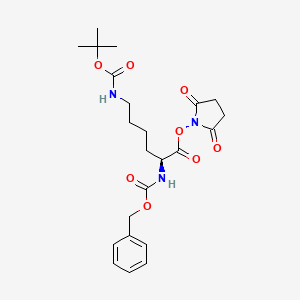 (S)-2,5-Dioxopyrrolidin-1-yl 2-(((benzyloxy)carbonyl)amino)-6-((tert-butoxycarbonyl)amino)hexanoate chemical structure (CAS 3338-34-9)