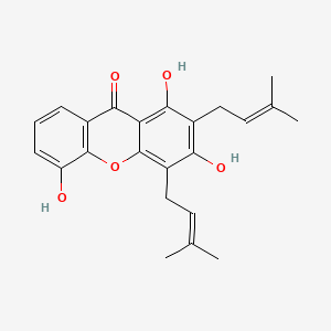1,3,5-Trihydroxy-2,4-bis(3-methylbut-2-en-1-yl)-9H-xanthen-9-one chemical structure (CAS 33390-41-9)