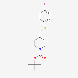 tert-Butyl 4-(((4-fluorophenyl)thio)methyl)piperidine-1-carboxylate chemical structure (CAS 333988-25-3)