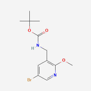 tert-Butyl ((5-bromo-2-methoxypyridin-3-yl)methyl)carbamate chemical structure (CAS 334016-81-8)