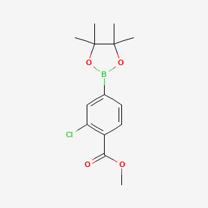 Methyl 2-chloro-4-(4,4,5,5-tetramethyl-1,3,2-dioxaborolan-2-yl)benzoate chemical structure (CAS 334018-52-9)