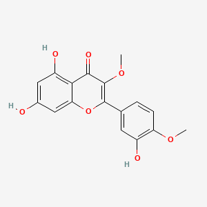 5,7-Dihydroxy-2-(3-hydroxy-4-methoxyphenyl)-3-methoxy-4H-chromen-4-one chemical structure (CAS 33429-83-3)