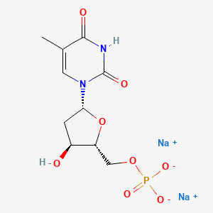 Sodium ((2R,3S,5R)-3-hydroxy-5-(5-methyl-2,4-dioxo-3,4-dihydropyrimidin-1(2H)-yl)tetrahydrofuran-2-yl)methyl phosphate chemical structure (CAS 33430-62-5)
