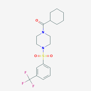 Cyclohexyl(4-((3-(trifluoromethyl)phenyl)sulfonyl)piperazin-1-yl)methanone chemical structure (CAS 334668-69-8)