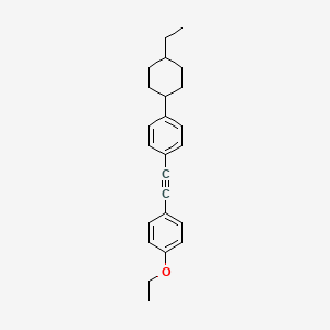 trans-1-Ethoxy-4-(2-(4-(4-ethylcyclohexyl)phenyl)ethynyl)benzene chemical structure (CAS 334826-59-4)