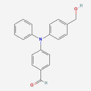 4-((4-(Hydroxymethyl)phenyl)(phenyl)amino)benzaldehyde chemical structure (CAS 334986-61-7)