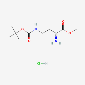 (S)-Methyl 2-amino-4-((tert-butoxycarbonyl)amino)butanoate hydrochloride chemical structure (CAS 3350-15-0)