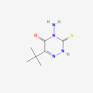 4-Amino-6-(tert-butyl)-3-mercapto-1,2,4-triazin-5(4H)-one chemical structure (CAS 33509-43-2)