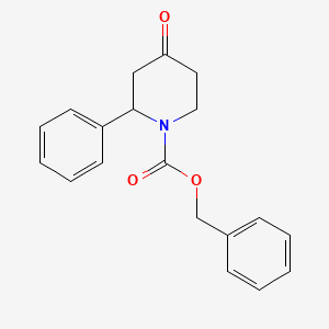 Benzyl 4-oxo-2-phenylpiperidine-1-carboxylate chemical structure (CAS 335266-05-2)