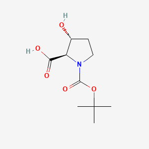 (2R,3R)-1-(tert-Butoxycarbonyl)-3-hydroxypyrrolidine-2-carboxylic acid chemical structure (CAS 335280-19-8)