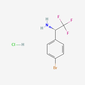 (S)-1-(4-Bromophenyl)-2,2,2-trifluoroethanamine hydrochloride chemical structure (CAS 336105-43-2)
