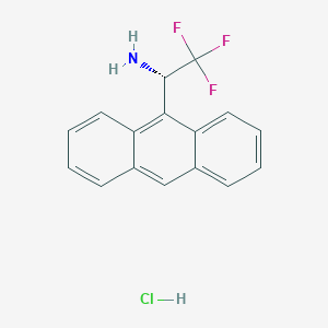 (S)-1-(Anthracen-9-yl)-2,2,2-trifluoroethan-1-amine hydrochloride chemical structure (CAS 336105-49-8)