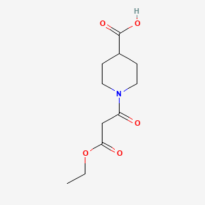1-(3-Ethoxy-3-oxopropanoyl)piperidine-4-carboxylic acid chemical structure (CAS 336190-99-9)