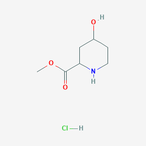 Methyl 4-hydroxypiperidine-2-carboxylate hydrochloride chemical structure (CAS 337464-25-2)