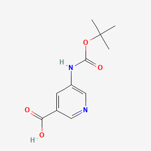 5-((tert-Butoxycarbonyl)amino)nicotinic acid chemical structure (CAS 337904-92-4)