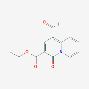 Ethyl 1-formyl-4-oxo-4H-quinolizine-3-carboxylate chemical structure (CAS 337909-10-1)