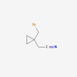 2-[1-(Bromomethyl)cyclopropyl]acetonitrile chemical structure (CAS 338392-48-6)
