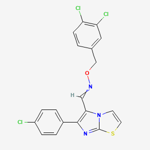 6-(4-Chlorophenyl)imidazo[2,1-b]thiazole-5-carbaldehyde O-(3,4-dichlorobenzyl) oxime chemical structure (CAS 338404-52-7)