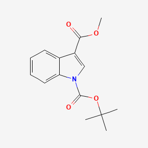 1-tert-Butyl 3-methyl 1H-indole-1,3-dicarboxylate chemical structure (CAS 338760-26-2)