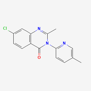 7-Chloro-2-methyl-3-(5-methylpyridin-2-yl)quinazolin-4(3H)-one chemical structure (CAS 338794-16-4)