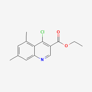 Ethyl 4-chloro-5,7-dimethylquinoline-3-carboxylate chemical structure (CAS 338954-49-7)