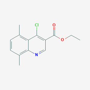 Ethyl 4-chloro-5,8-dimethylquinoline-3-carboxylate chemical structure (CAS 338954-51-1)