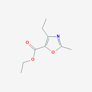 Ethyl 4-ethyl-2-methyloxazole-5-carboxylate chemical structure (CAS 338959-43-6)