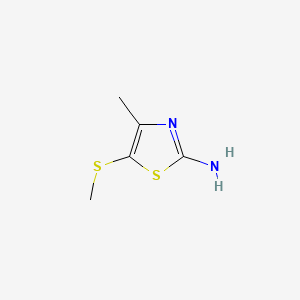 4-Methyl-5-(methylthio)thiazol-2-amine chemical structure (CAS 34006-41-2)