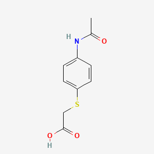 2-((4-Acetamidophenyl)thio)acetic acid chemical structure (CAS 3406-74-4)