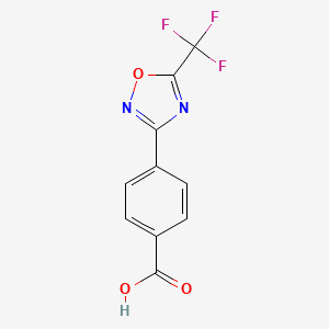 4-(5-(Trifluoromethyl)-1,2,4-oxadiazol-3-yl)benzoic acid chemical structure (CAS 340736-76-7)