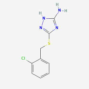 3-((2-Chlorobenzyl)thio)-1H-1,2,4-triazol-5-amine chemical structure (CAS 341944-06-7)