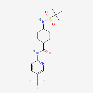 rel-(1r,4r)-4-((1,1-Dimethylethyl)sulfonamido)-N-(5-(trifluoromethyl)pyridin-2-yl)cyclohexane-1-carboxamide chemical structure (CAS 342577-38-2)