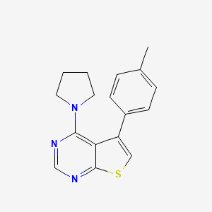 4-(Pyrrolidin-1-yl)-5-(p-tolyl)thieno[2,3-d]pyrimidine chemical structure (CAS 342595-74-8)